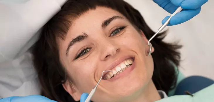 woman during the dental treatment