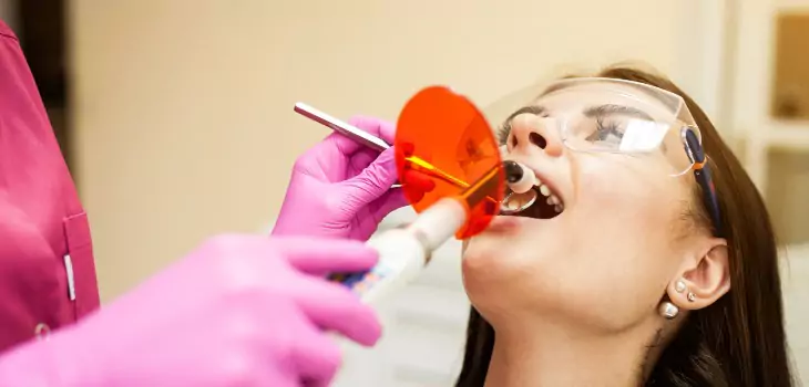 woman during the dental treatment