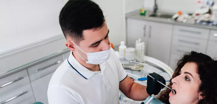 doctor and patient during the dental treatment