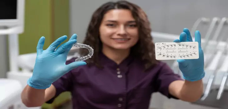 an expert dentist hope island showcasing the braces